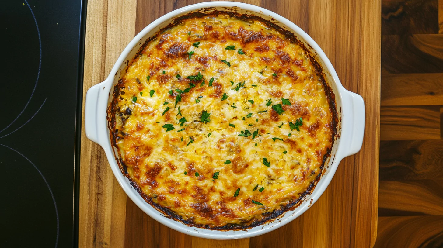 Perfectly layered lasagna with golden-brown cheese crust.