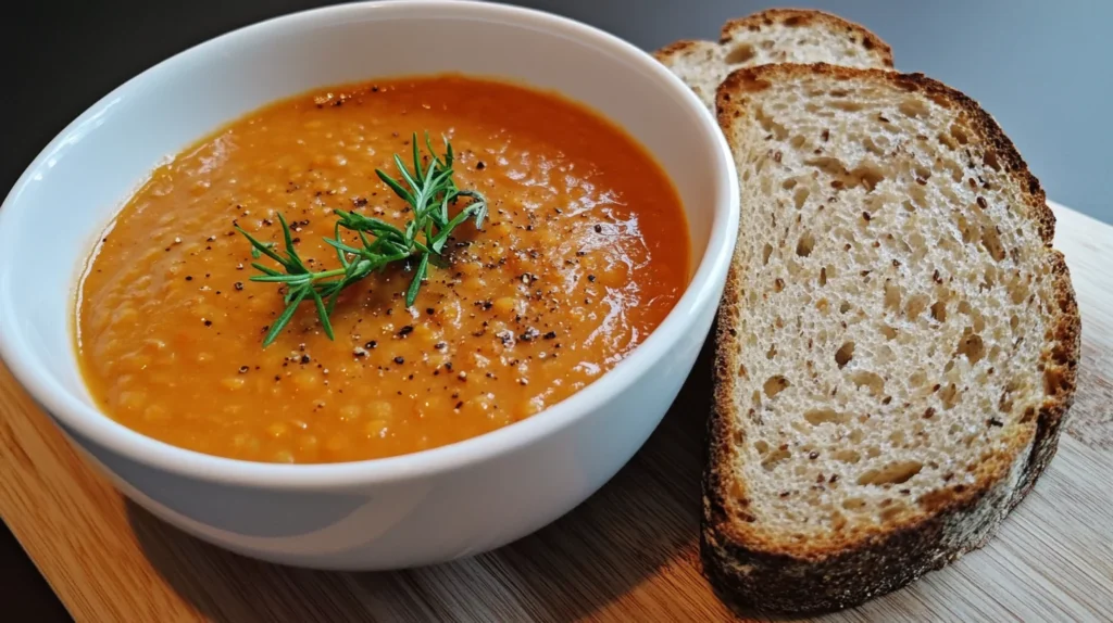 Lentils and bread as part of a balanced meal