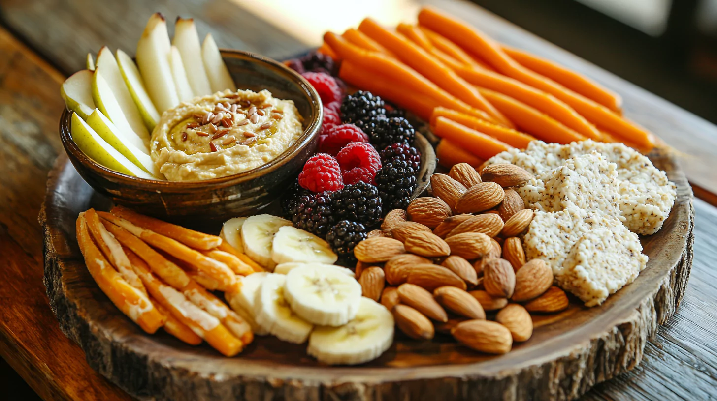 A variety of gluten-free and lactose-free snacks on a wooden table