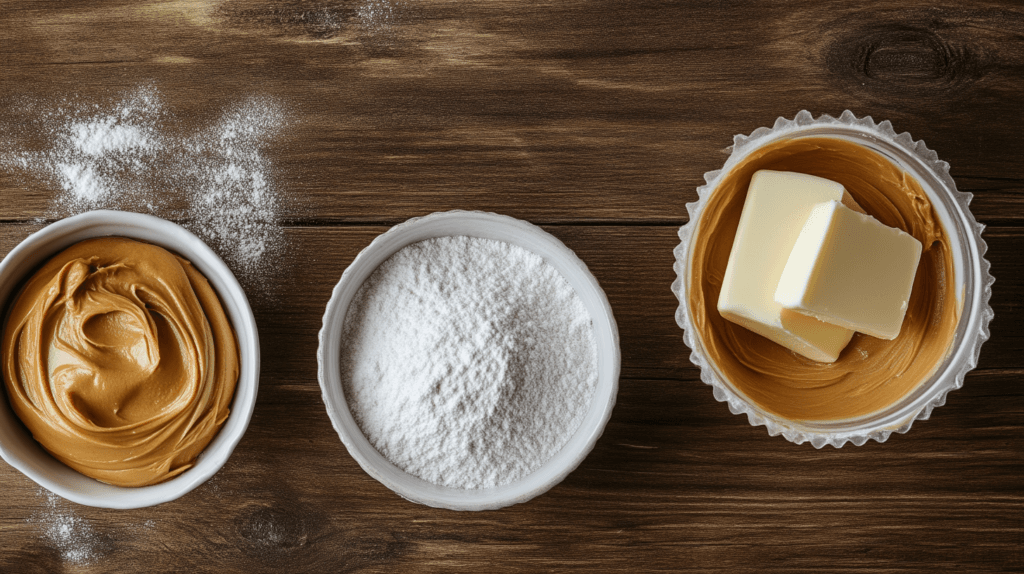 Ingredients for peanut butter frosting