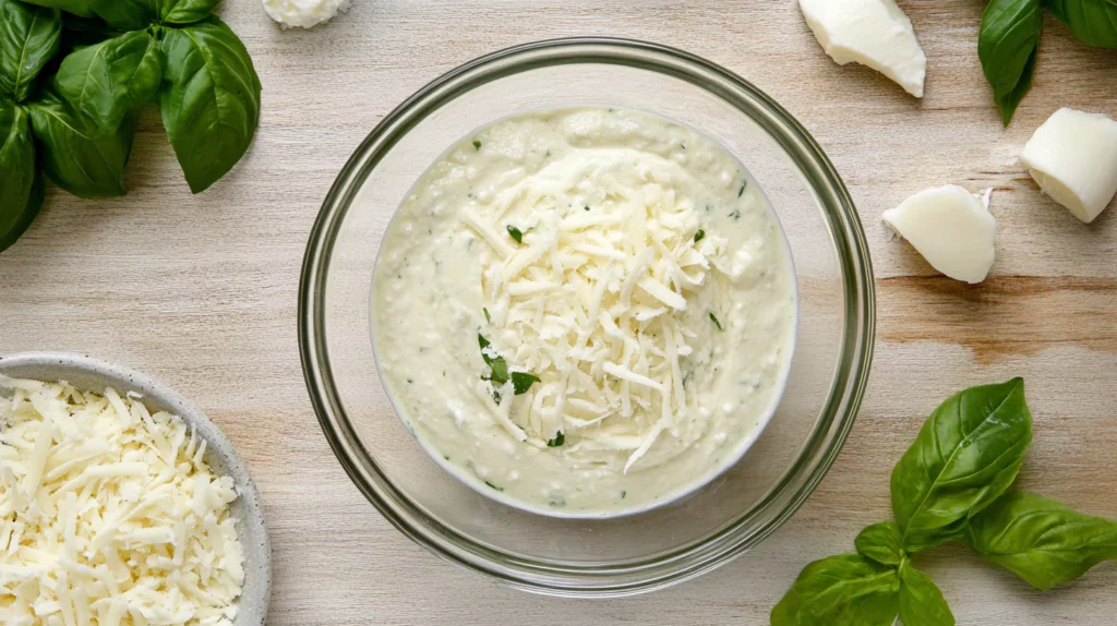 Blended cottage cheese as a substitute for ricotta.