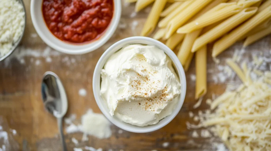 Mascarpone cheese as a rich substitute for ricotta.