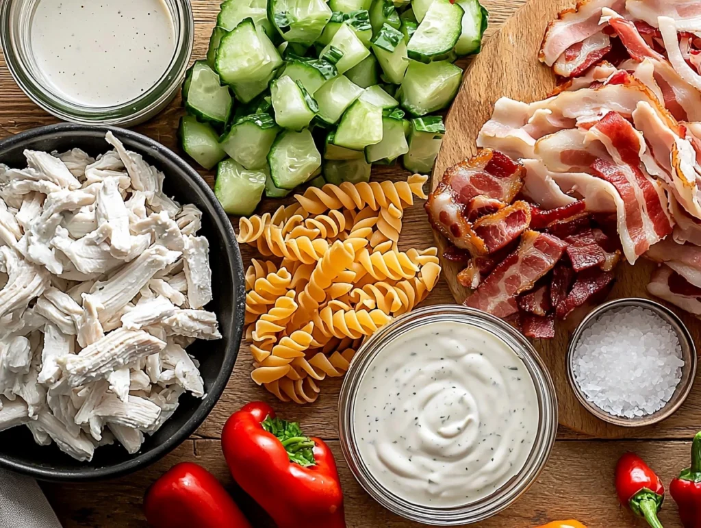 Chicken bacon ranch pasta salad ingredients