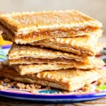Stack of Brown Sugar Pop Tart Recipe treats with filling visible