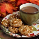 Served caramel apple cider cookies with cider