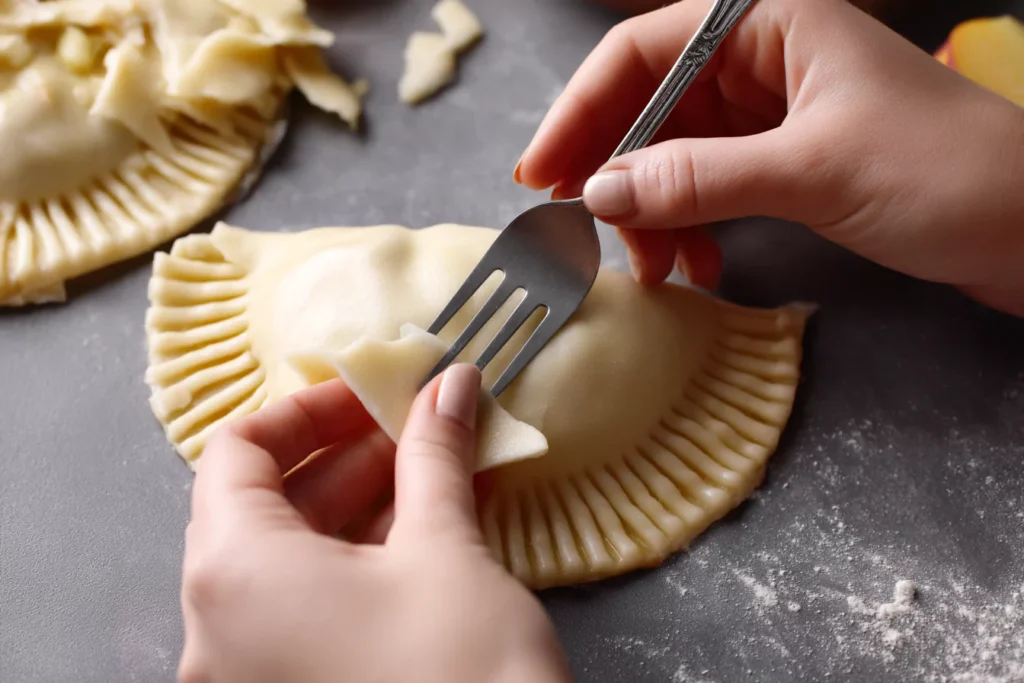 folding peach hand pies dough