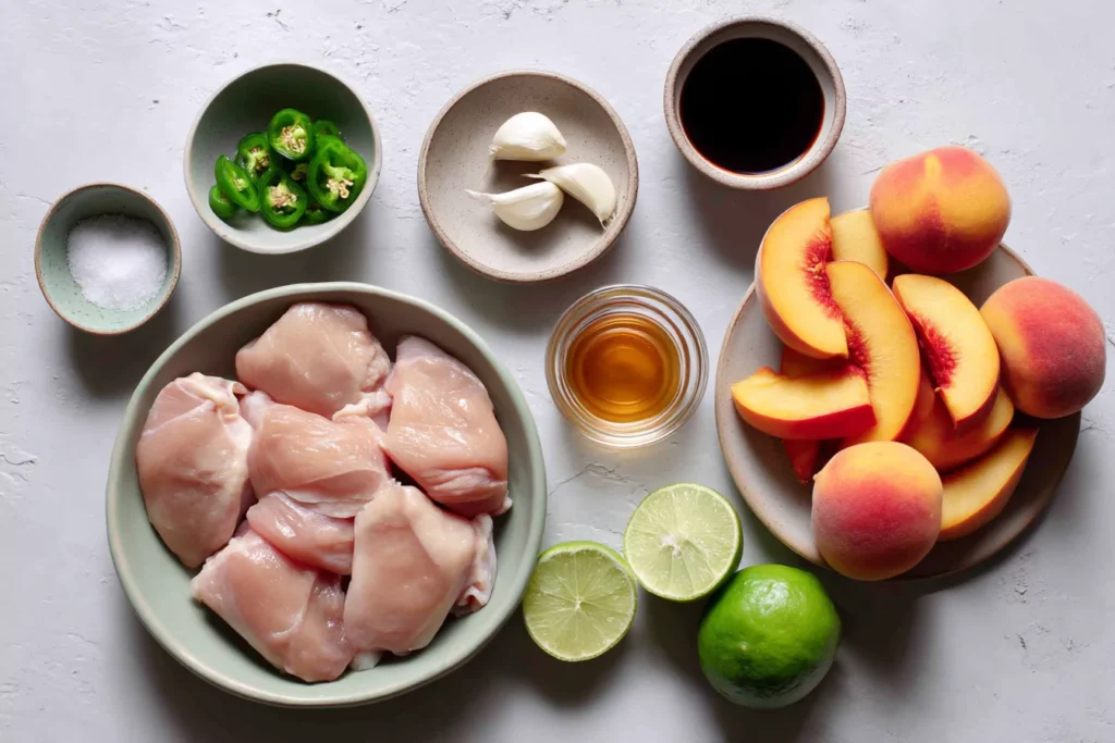 Ingredients for jalapeno peach chicken recipe