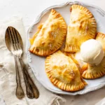 served peach hand pies with ice cream