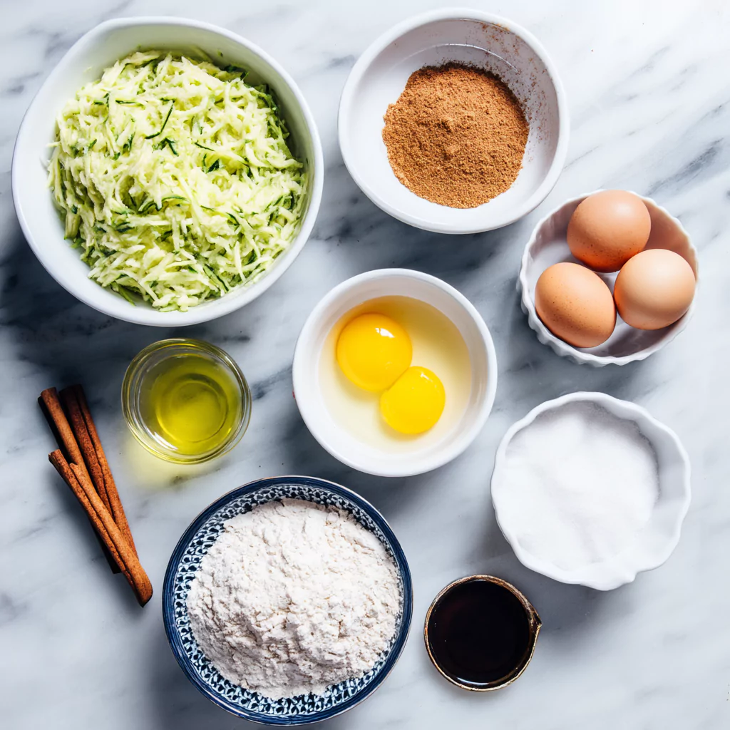 Ingredients for Snickerdoodle Zucchini Bread