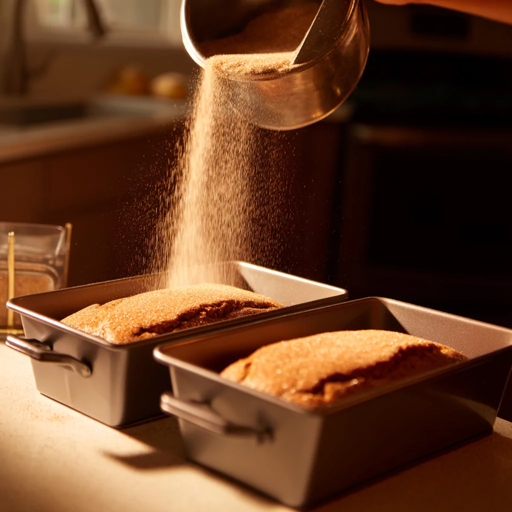 Pouring batter for Snickerdoodle Zucchini Bread