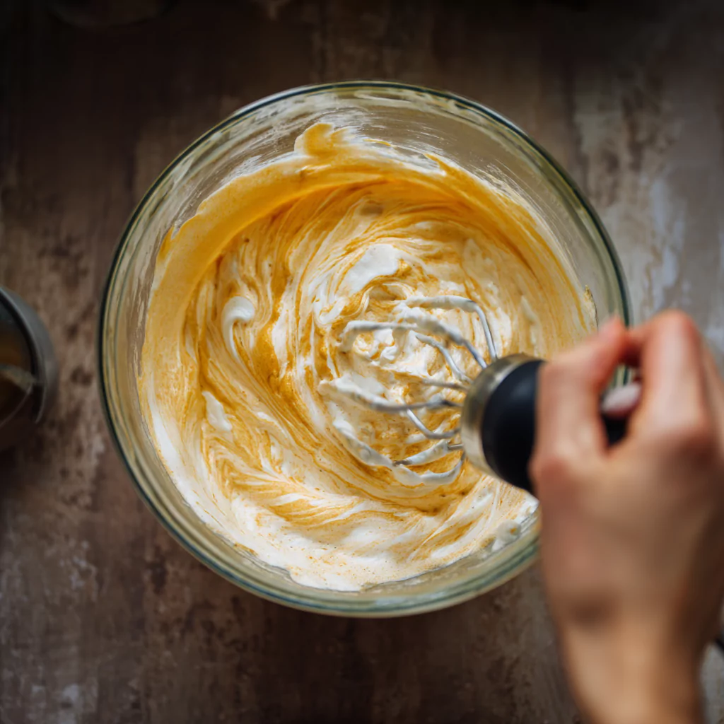 Mixing pumpkin cold foam base