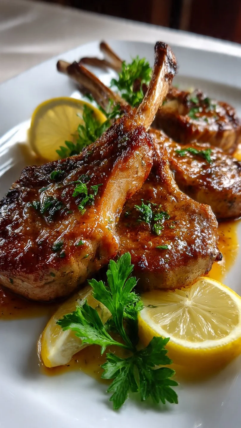 Authentic Sicilian pork chops served with traditional spices and herbs