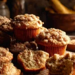Delicious banana muffins with a brown sugar crumb topping