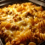 Cheesy Taco Pasta dish served with toppings in a bowl