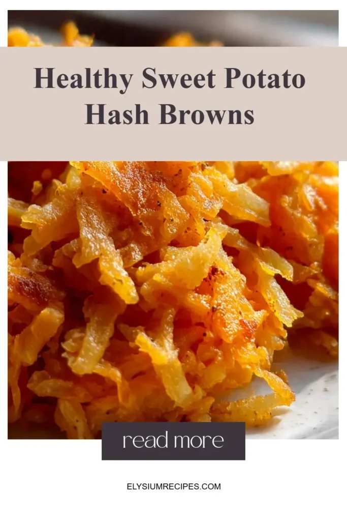 Plate of healthy sweet potato hash browns served with avocado and herbs