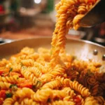 High-Protein Vegan Marry Me Pasta with fresh herbs and vegetables