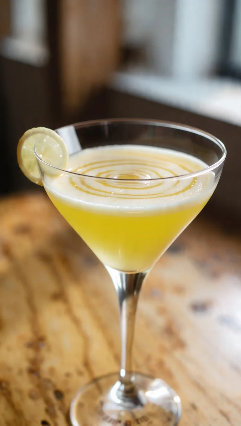 Refreshing Limoncello Dream Martini cocktail served in a stylish glass.