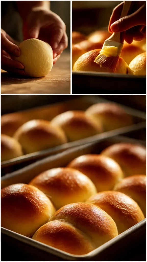 Freshly baked one hour sourdough discard rolls on a wooden board