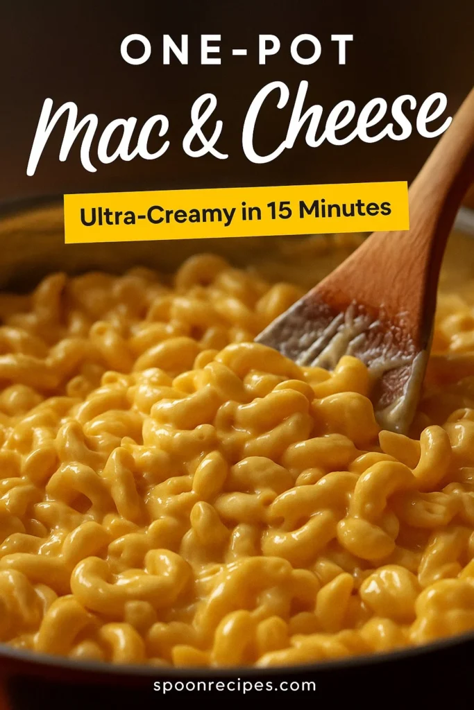 Creamy One Pot Mac & Cheese served in a bowl with a sprinkle of cheese on top.