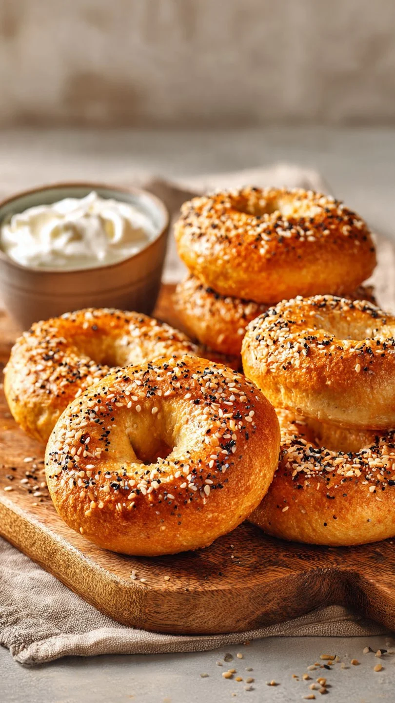 Protein bagels with Greek yogurt for a healthy and delicious breakfast