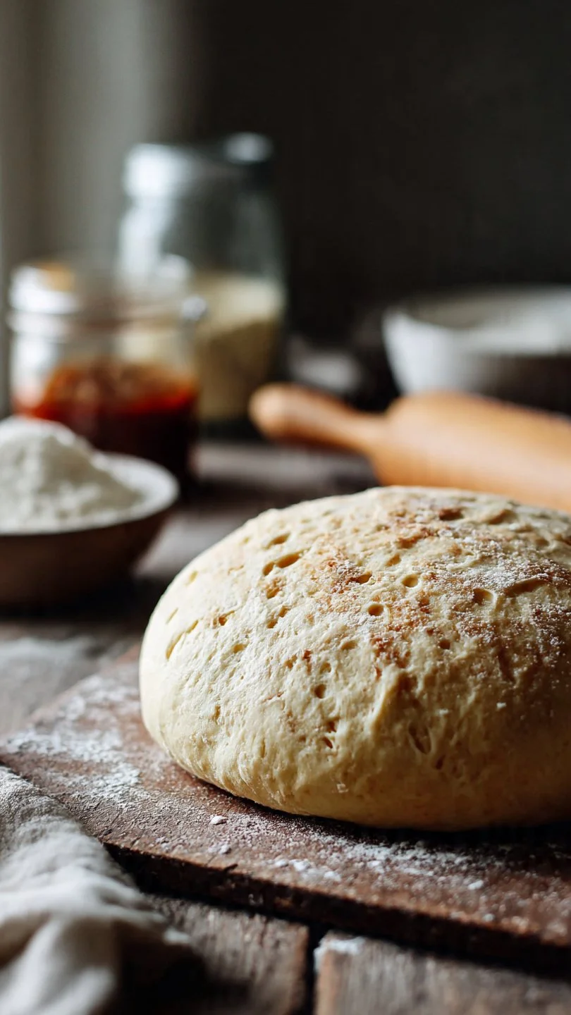 Freshly baked sourdough pizza made from sourdough discard dough.