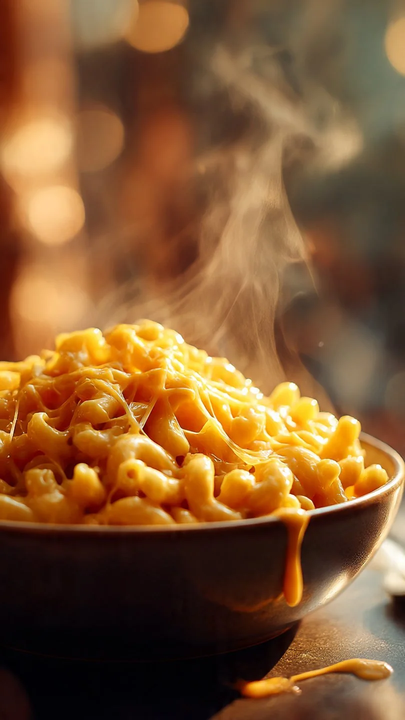 Tini's viral TikTok Mac and Cheese recipe showcasing creamy cheese and pasta.