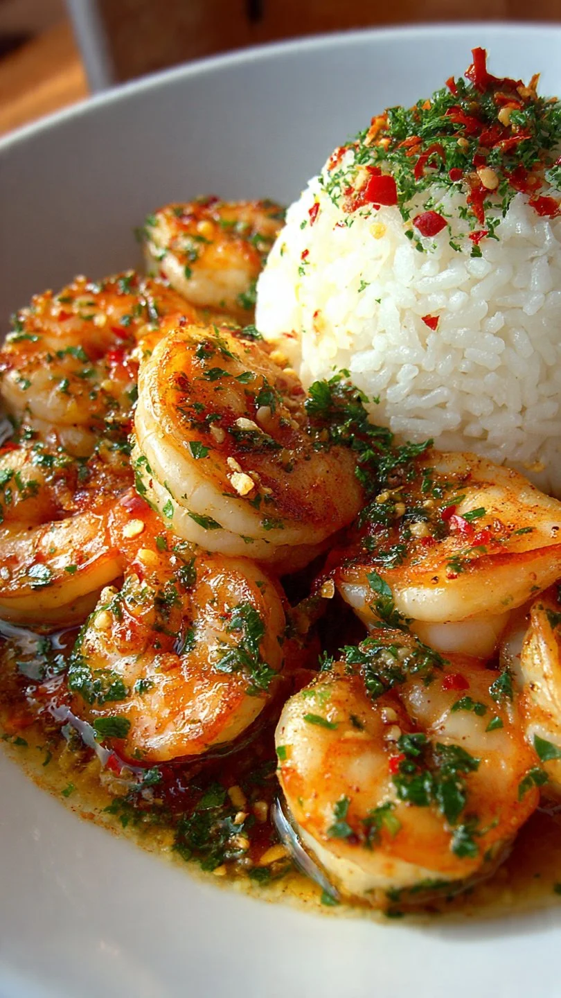 Delicious creamy garlic shrimp served in a bowl, ready to be enjoyed.