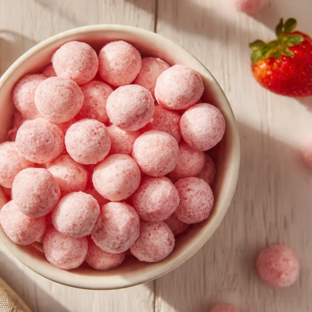 Homemade strawberry yogurt dots recipe for a healthy snack