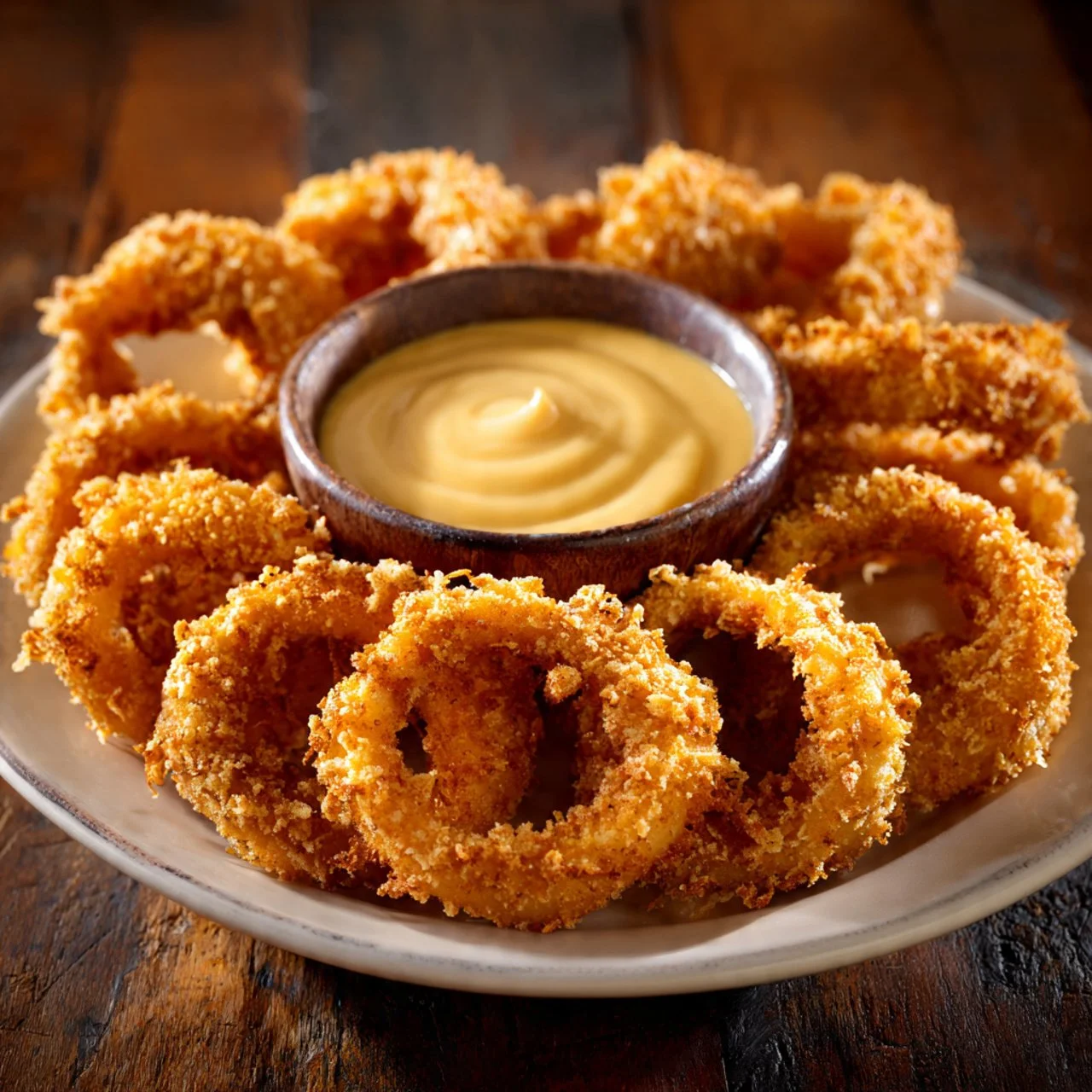 Crispy keto onion rings served as a delicious low-carb snack