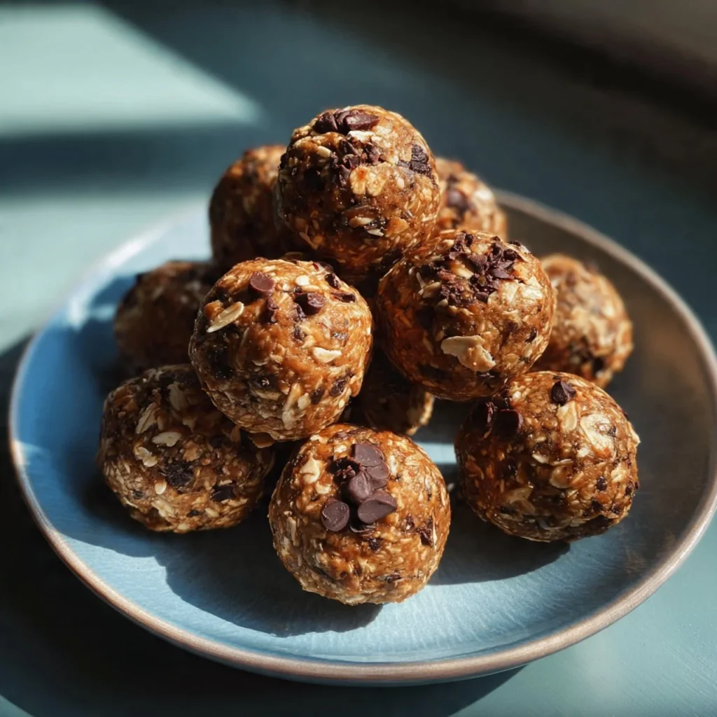Delicious double chocolate peanut butter energy balls packed with flavor