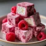 Healthy raspberry marshmallows made with natural ingredients