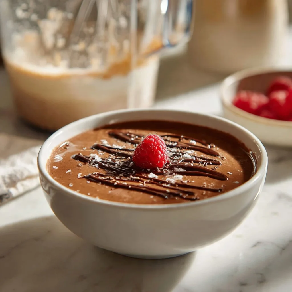 Low carb chocolate mousse made with cottage cheese