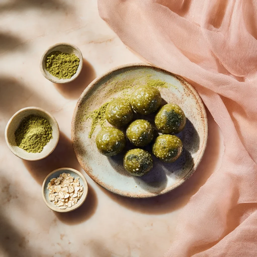 Delicious matcha green tea energy balls for a nutritious snack