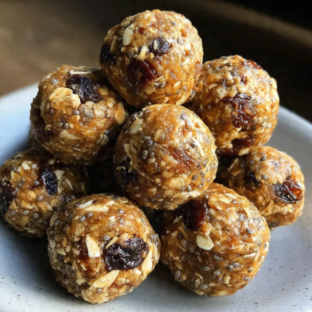 Oatmeal Raisin Energy Bites made with oats and raisins for a nutritious snack.