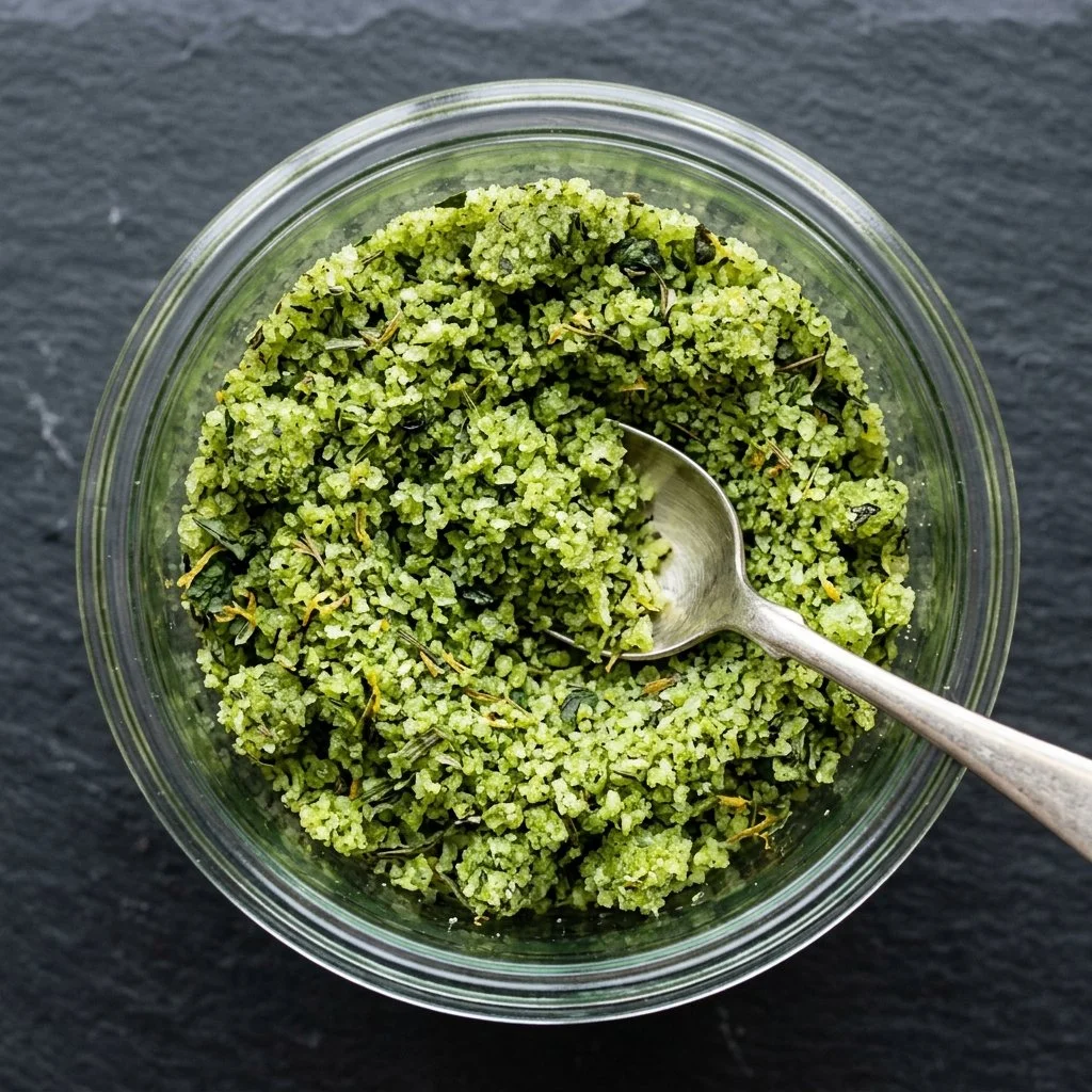Homemade herbal salt mix for flavorful cooking and seasoning