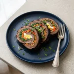 Delicious Matambre - Argentinian stuffed flank steak ready to be served