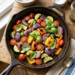 Colorful Mediterranean roasted vegetables served in a bowl