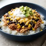 Crockpot Chicken Burrito Bowl ready for meal prep