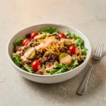 Delicious high protein burger bowl - easy low carb dinner recipe