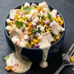 High Protein Chicken Street Corn Salad with grilled chicken and corn